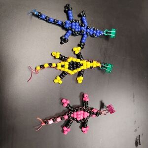Colorful Beaded Lizard Keychains